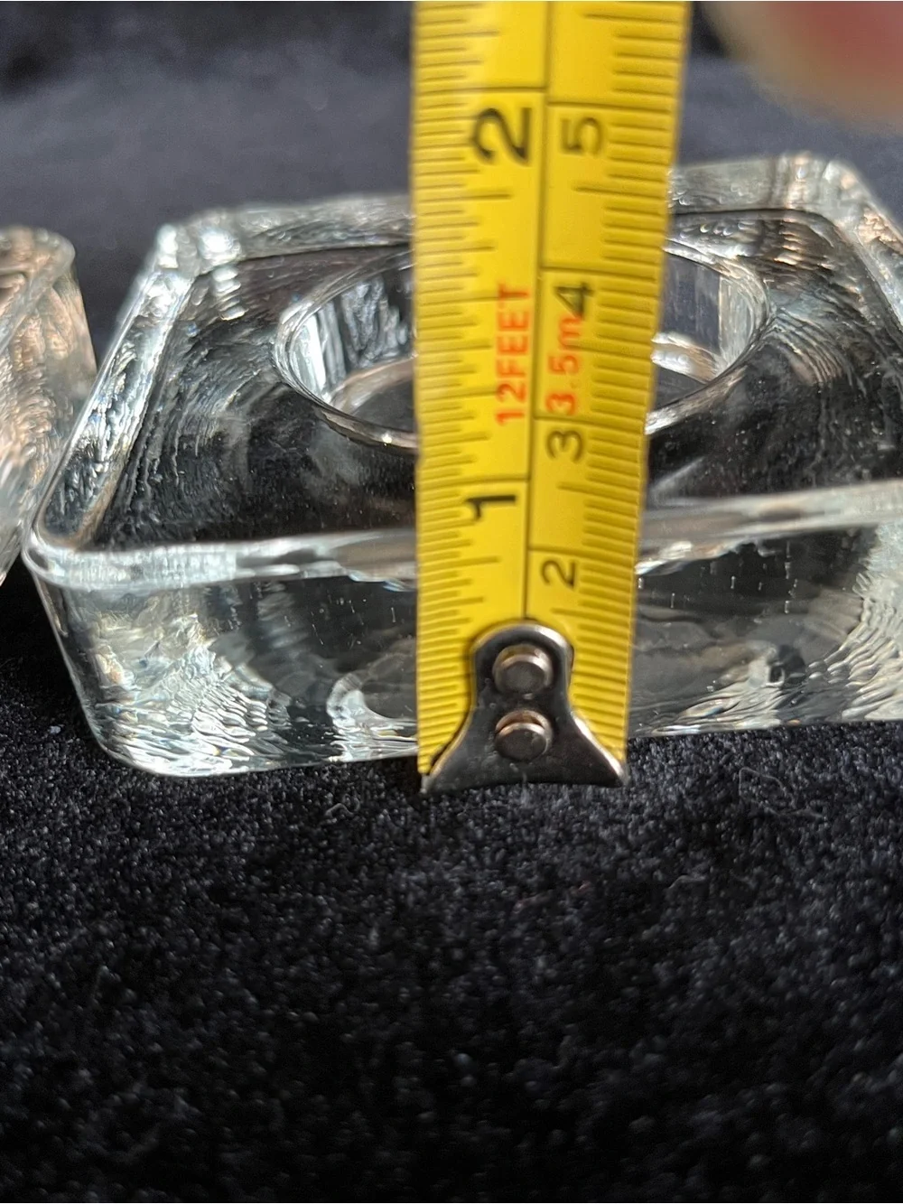 Set of 2 Recycled Clear Glass SquareVotive Candle Holders